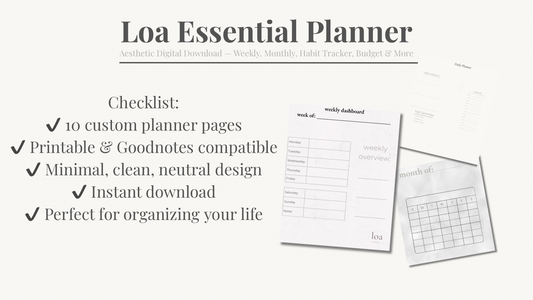 Loa Essential Planner 10-Page Printable + Goodnotes Digital Planner